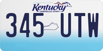 KY license plate 345UTW
