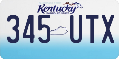 KY license plate 345UTX