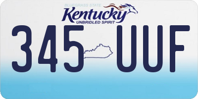 KY license plate 345UUF