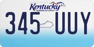 KY license plate 345UUY