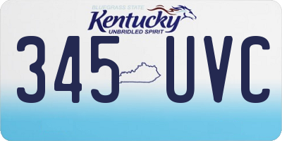 KY license plate 345UVC