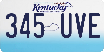 KY license plate 345UVE