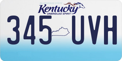 KY license plate 345UVH