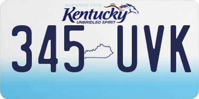 KY license plate 345UVK