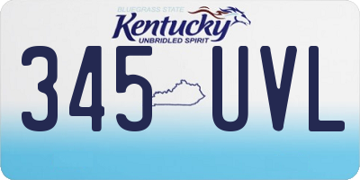 KY license plate 345UVL