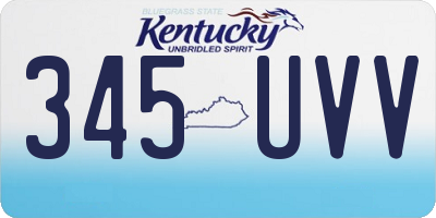KY license plate 345UVV