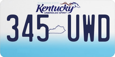 KY license plate 345UWD