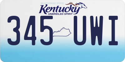 KY license plate 345UWI