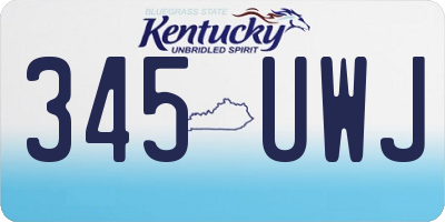KY license plate 345UWJ