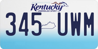 KY license plate 345UWM