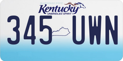 KY license plate 345UWN