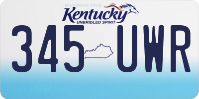 KY license plate 345UWR