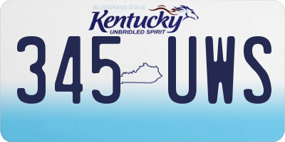 KY license plate 345UWS
