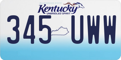 KY license plate 345UWW