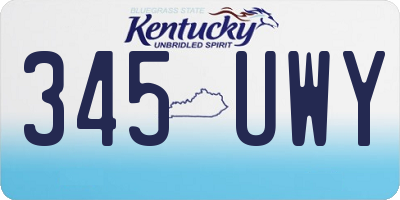 KY license plate 345UWY