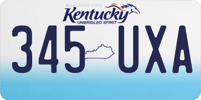 KY license plate 345UXA