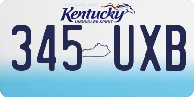 KY license plate 345UXB