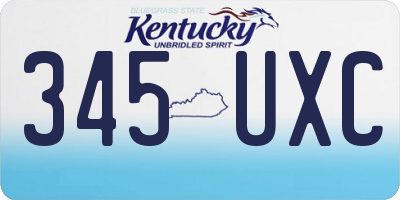 KY license plate 345UXC