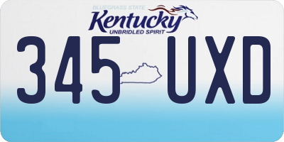 KY license plate 345UXD