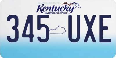 KY license plate 345UXE