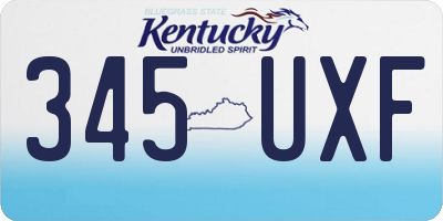 KY license plate 345UXF