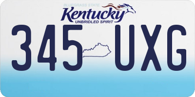 KY license plate 345UXG