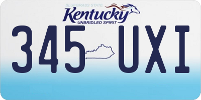 KY license plate 345UXI