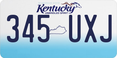 KY license plate 345UXJ