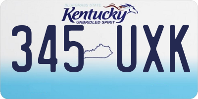 KY license plate 345UXK