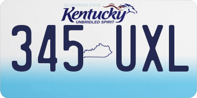KY license plate 345UXL