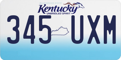 KY license plate 345UXM