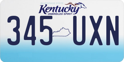KY license plate 345UXN