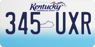 KY license plate 345UXR