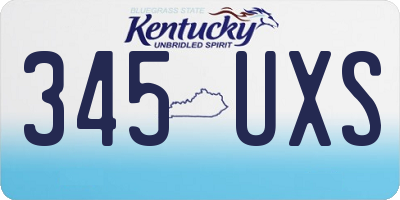 KY license plate 345UXS