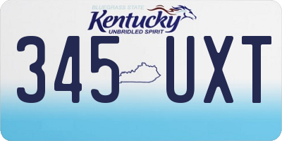 KY license plate 345UXT