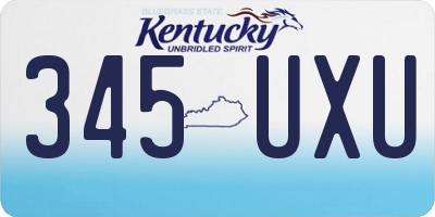 KY license plate 345UXU