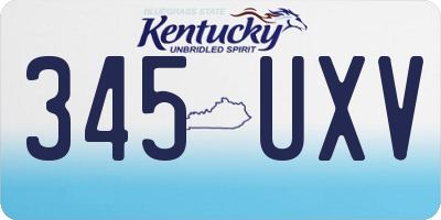 KY license plate 345UXV