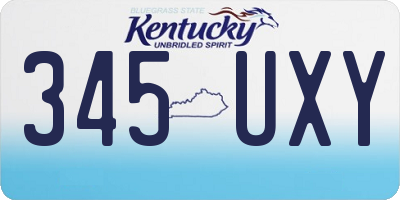 KY license plate 345UXY