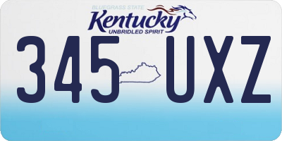 KY license plate 345UXZ