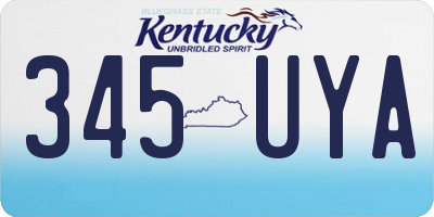 KY license plate 345UYA