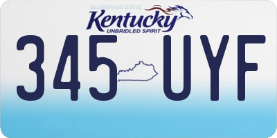 KY license plate 345UYF