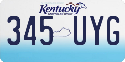 KY license plate 345UYG