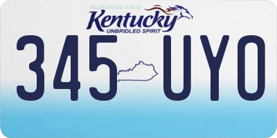 KY license plate 345UYO