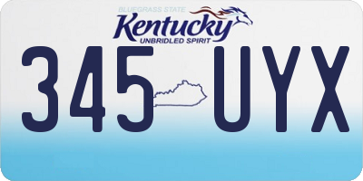 KY license plate 345UYX