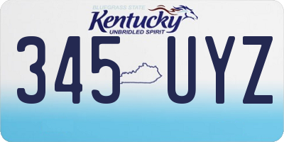 KY license plate 345UYZ