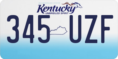 KY license plate 345UZF