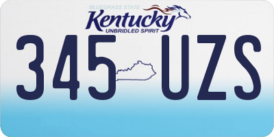 KY license plate 345UZS
