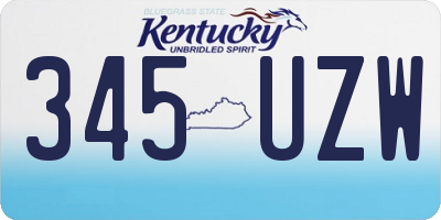KY license plate 345UZW