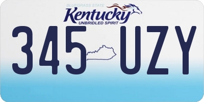 KY license plate 345UZY