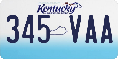 KY license plate 345VAA